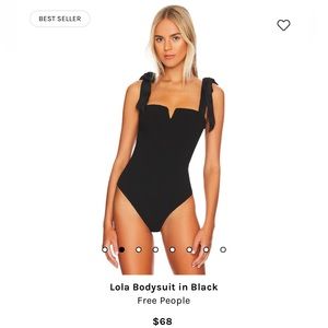 Free People Lola bodysuit in Black
